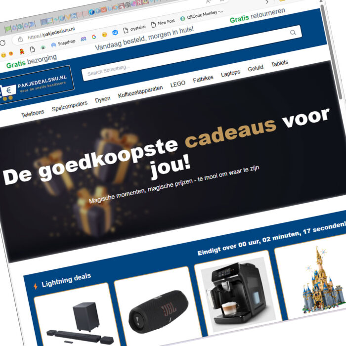 screenshot van de nepwebshop van politie